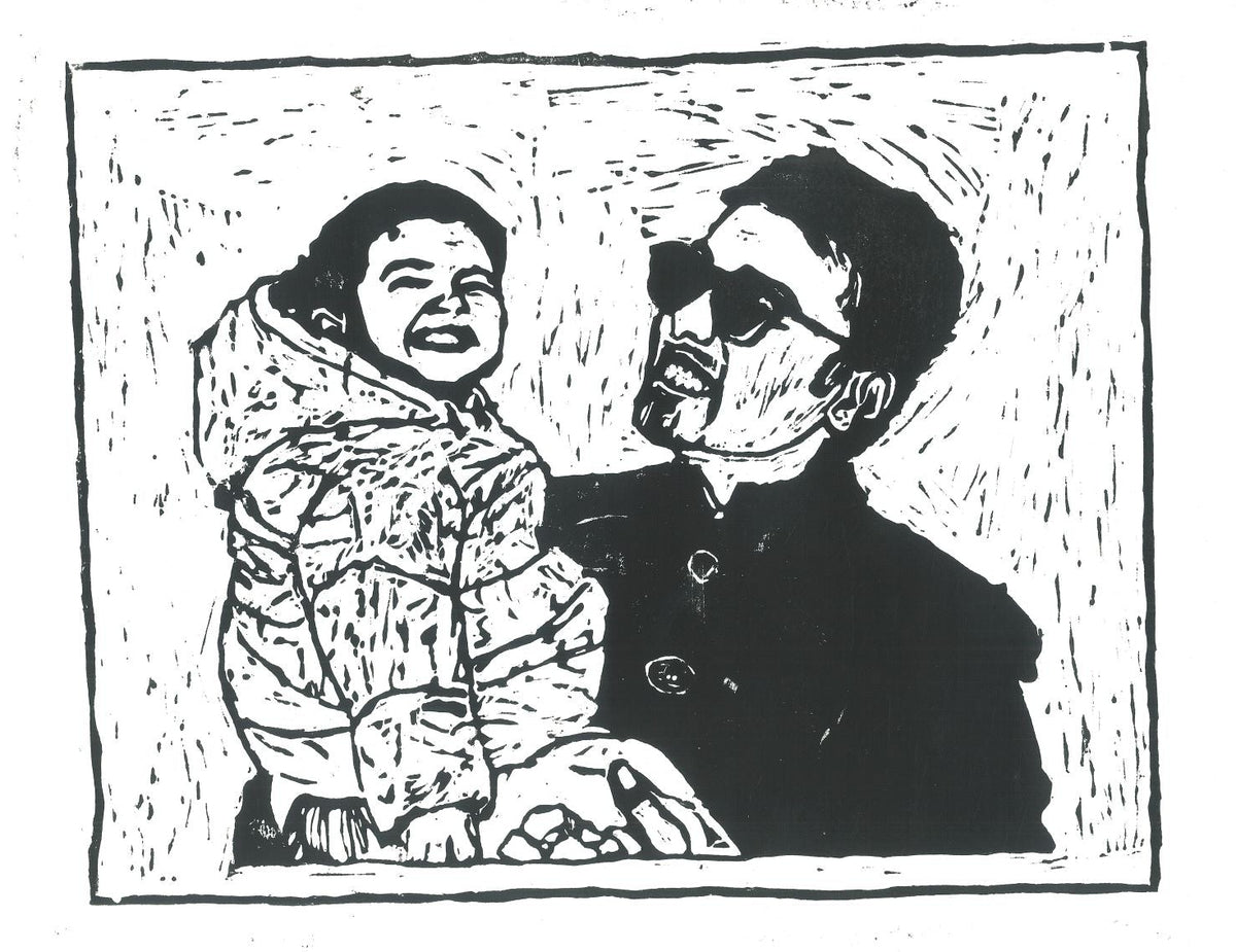 Captured in Ink – Custom Potraits , Hand-Carved Linocut Print 🖤