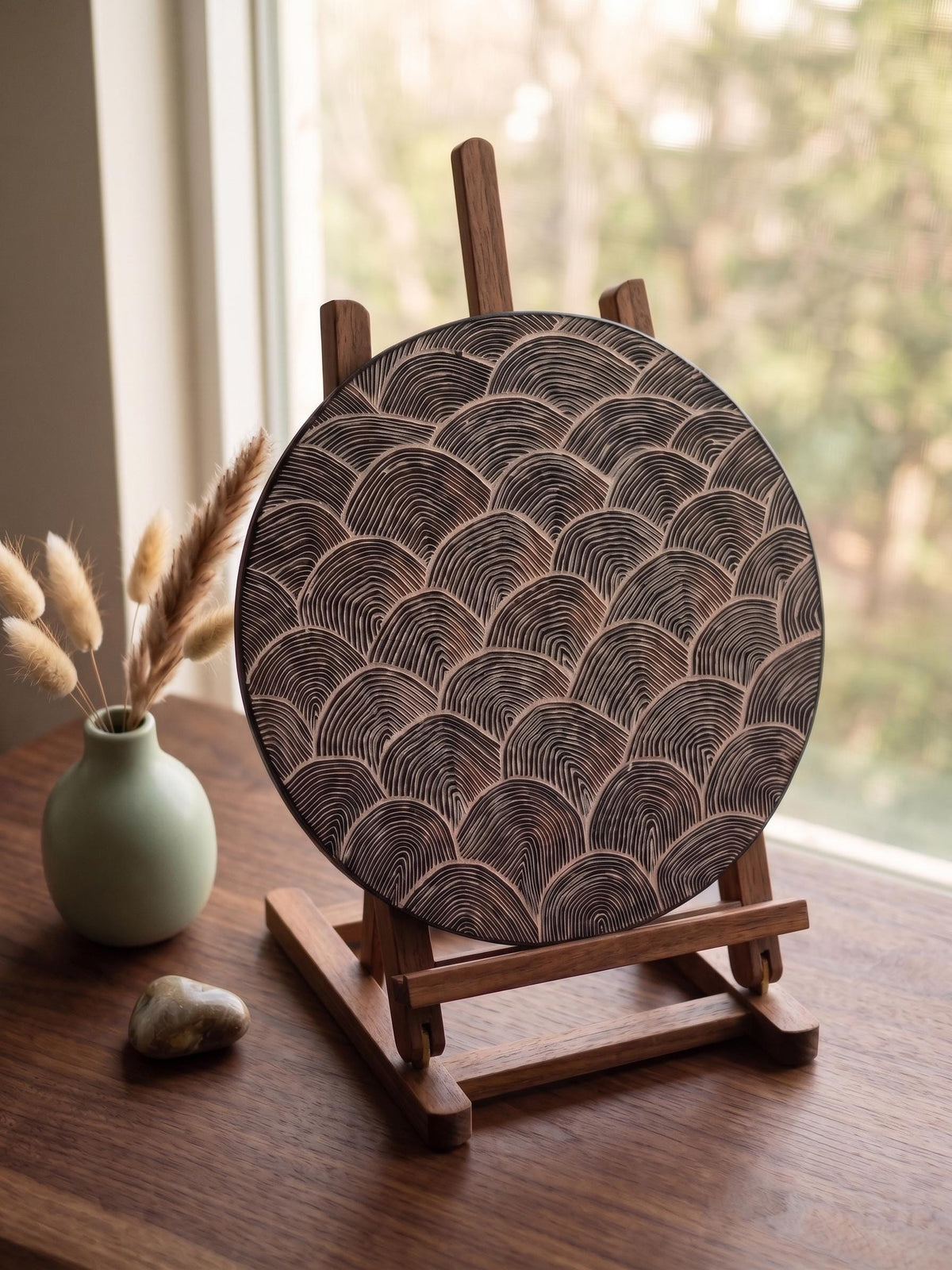 WAVEFORM Hand-Carved Seigaiha Wave : Wall art