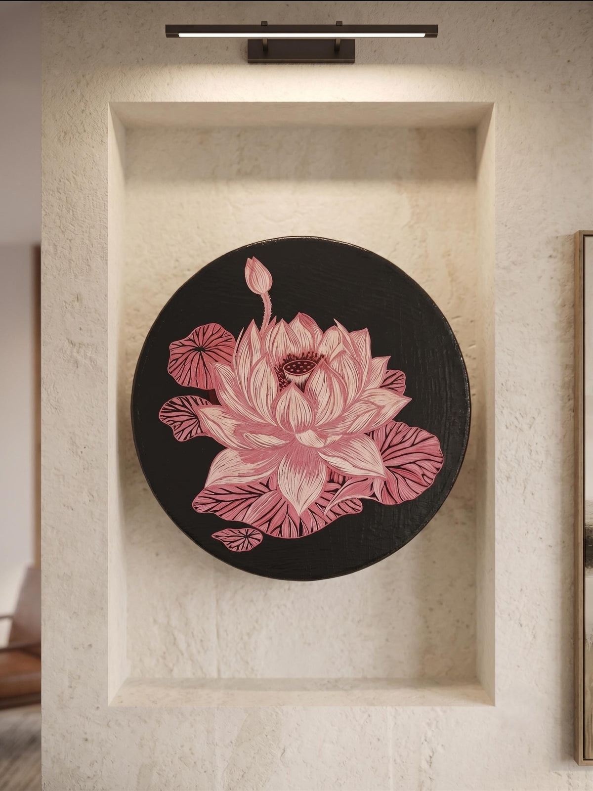 THE BLOOMING LOTUS Hand-Carved Wall Decor