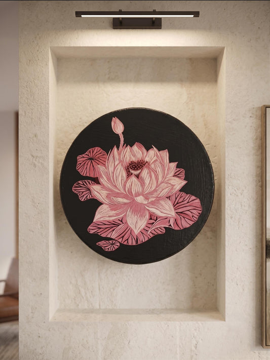 THE BLOOMING LOTUS Hand-Carved Wall Decor