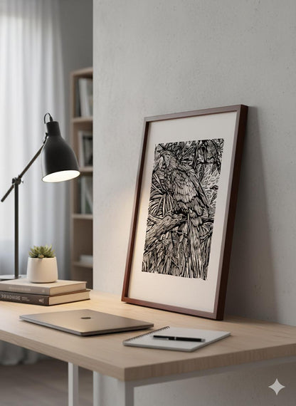 NATURE'S PERCH  | Handmade Linocut Print