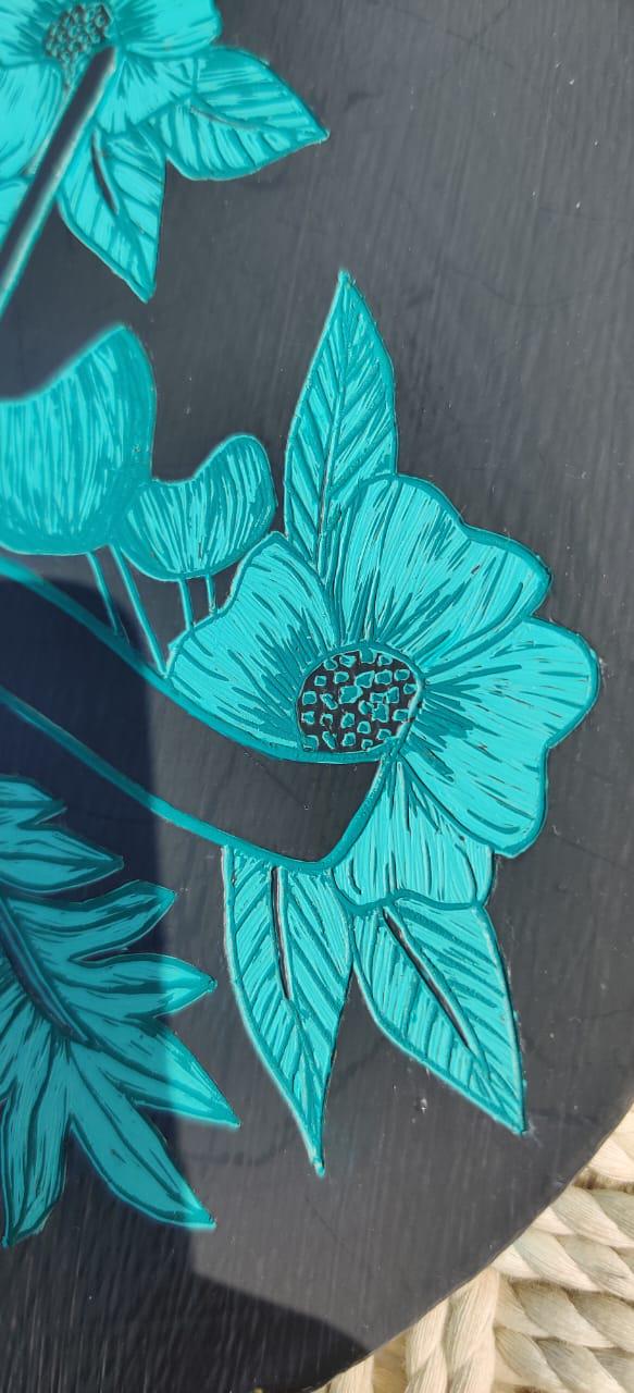 FLORA LETTER  K Wall Art: Handmade Paint Carving