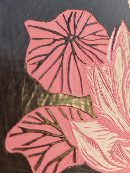 THE BLOOMING LOTUS Hand-Carved Wall Decor