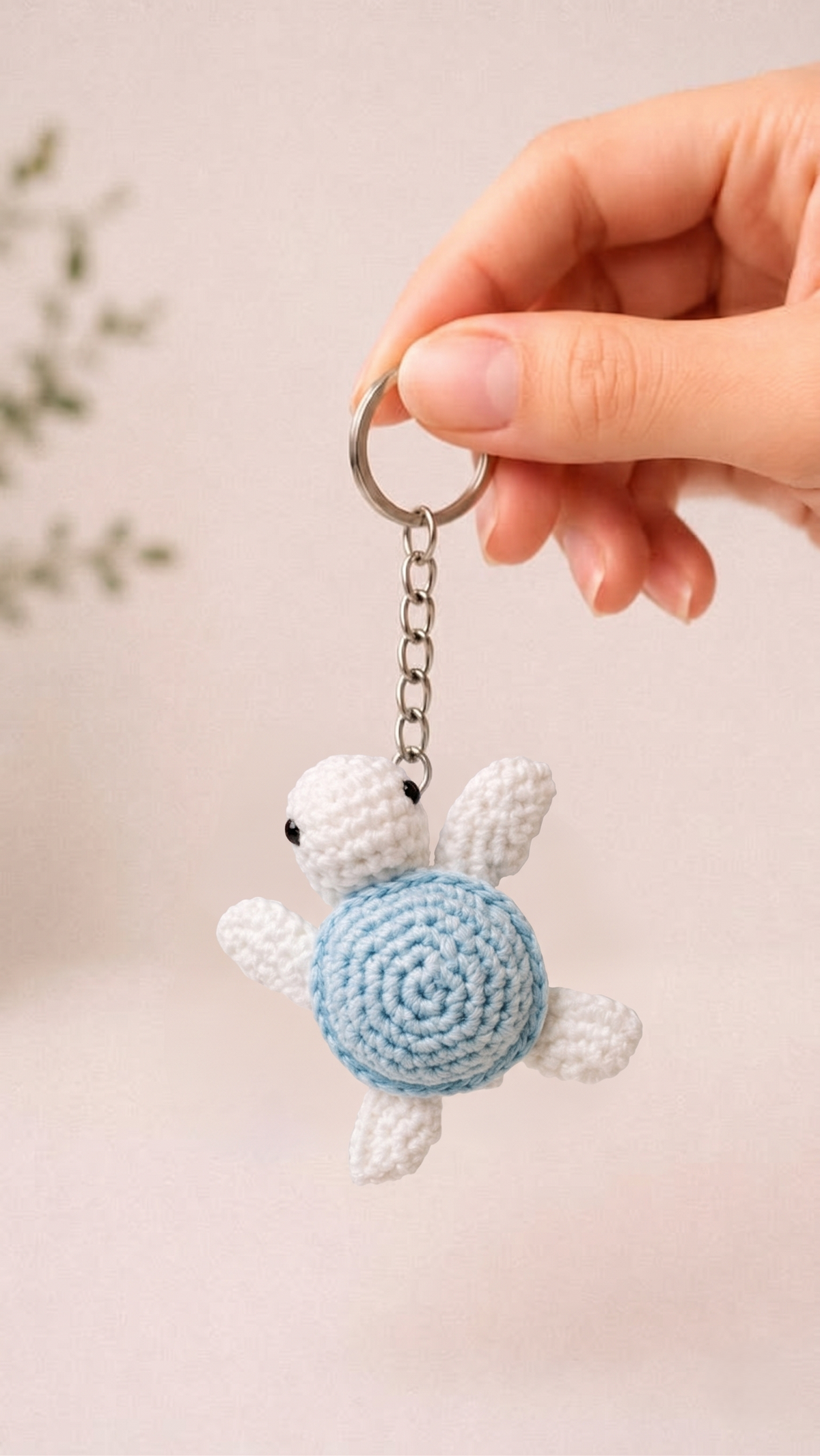 Baby Blue Turtle keychain
