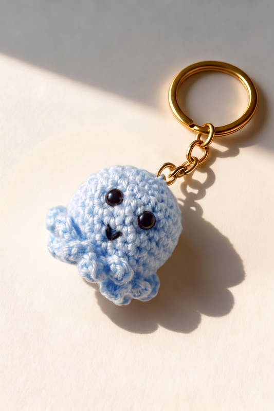 Baby Blue Octopus Keychain
