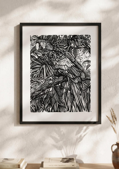 NATURE'S PERCH  | Handmade Linocut Print