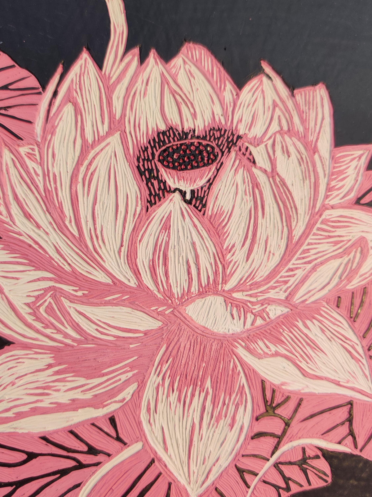 THE BLOOMING LOTUS Hand-Carved Wall Decor