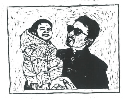 Captured in Ink – Custom Potraits , Hand-Carved Linocut Print 🖤